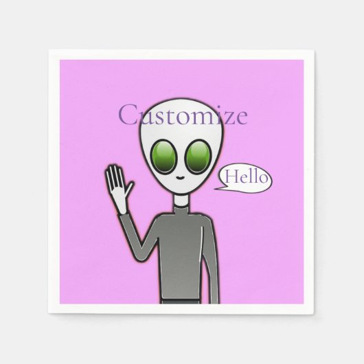 なびくフレンドリーエイリアンサンダー_コーブ スタンダードカクテルナプキン (正面)