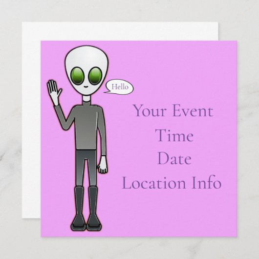 なびくフレンドリーエイリアンサンダー_コーブ 招待状 (正面/裏面)