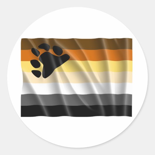 なびくベアプライド国旗 ラウンドシール (正面)