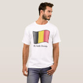 なびくベルギー国旗De Roed Duivels Tシャツ (正面フル)