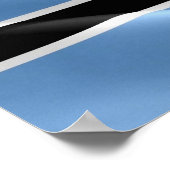 なびくボツワナ国旗 –  ポスター (角)