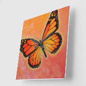 なびくマダラチョウの時計 スクエア壁時計 (傾斜)