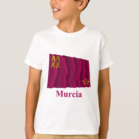 なびくムルシア国旗の名称 Tシャツ (正面)