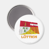 なびくリエージュ国旗（ドイツ語） マグネット (正面/裏面)