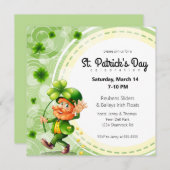 なびくレプレシャンとシャムロック 招待状 (正面/裏面)