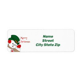 なびくヴィンテージ雪だるま ラベル