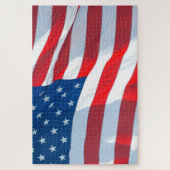 なびく大州統一された国旗 ジグソーパズル (縦)