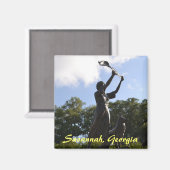 なびく女の子,サバンナ,ジョージア マグネット (正面/裏面)