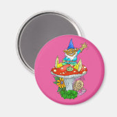 なびく座ってイラストレーションの漫画の格言。 マグネット (正面/裏面)