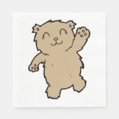 なびく愛らしい笑顔のクマ スタンダードランチョンナプキン (正面)