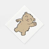 なびく愛らしい笑顔のクマ スタンダードランチョンナプキン (角)