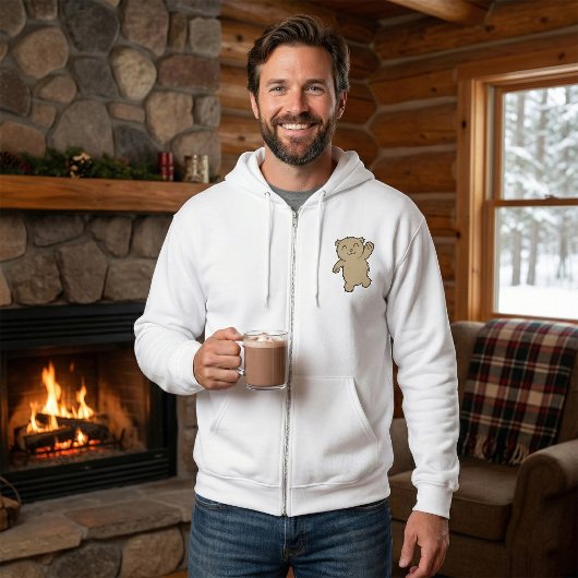 なびく愛らしい笑顔のクマ パーカ