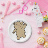 なびく愛らしい笑顔のクマ ペーパープレート (パーティー)