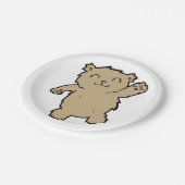 なびく愛らしい笑顔のクマ ペーパープレート (アングル)