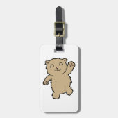 なびく愛らしい笑顔のクマ ラゲッジタグ (正面縦)