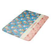 なびく日本のラッキーキャットコイ入りブルー バスマット (アングル)