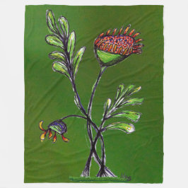 なびく植物フリースブランケット フリースブランケット