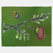 なびく植物フリースブランケット フリースブランケット (正面(横))