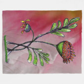 なびく植物 フリースブランケット (正面(横))