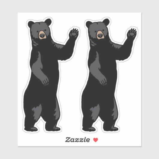 なびく熊が挨拶 シール (シート)