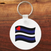 なびく皮革国旗 キーホルダー (正面)