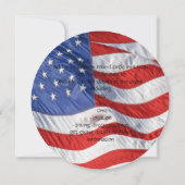 なびく米国国旗の愛国心 招待状 (裏面)