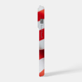 なびく米国国旗の愛国心 iPhoneケース (左側面)