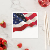なびく米国国旗の愛国的なパーティーナプキン スタンダードカクテルナプキン (インサイチュ)