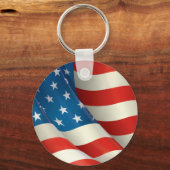 なびく米国国旗 キーホルダー (正面)