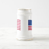 なびく米国国旗 ビールジョッキ (中央)
