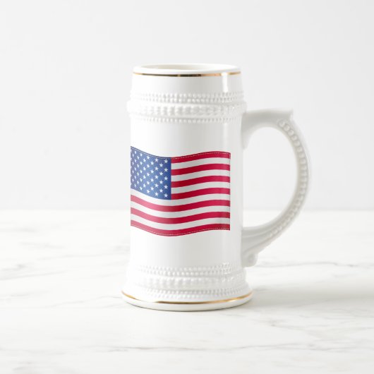 なびく米国国旗 ビールジョッキ (右)