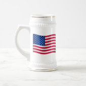 なびく米国国旗 ビールジョッキ (左)