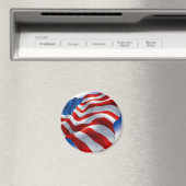 なびく米国国旗 マグネット (インサイチュ (食洗機))