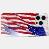 なびく米国国旗 Case-Mate iPhoneケース (裏面 (横))