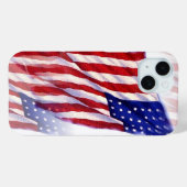 なびく米国国旗 Case-Mate iPhoneケース (裏面 (横))