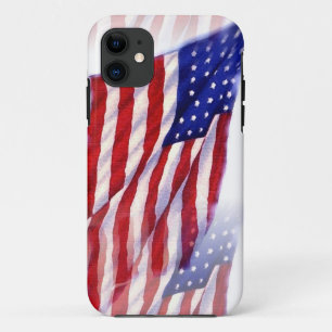 なびく米国国旗 iPhone 11 ケース