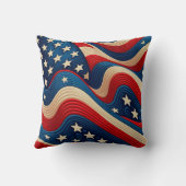 なびく米国国旗A愛国心 クッション (裏面)