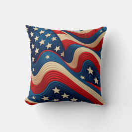 なびく米国国旗A愛国心 クッション