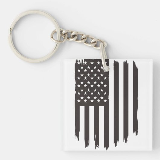 なびく統一された州国旗 キーホルダー (正面)