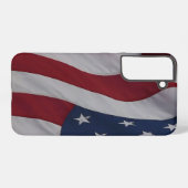 なびく織物USA国旗 SAMSUNG GALAXYケース (裏面横)