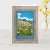 なびく草のグリーティングカード カード (黄色い花)