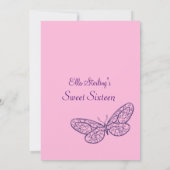 なびく蝶Sweet sixteenの招待状 招待状 (裏面)