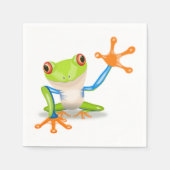 なびく赤い目の木のカエルイラストレーション スタンダードカクテルナプキン (正面)