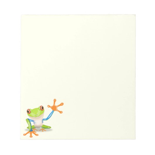 なびく赤い目の木のカエルイラストレーション ノートパッド (正面)