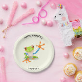 なびく赤い目の木のカエル子供の誕生日 ペーパープレート (パーティー)