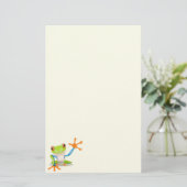 なびく赤目カエルイラストレーション 便箋 (スタンド正面)