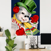 なびく雪だるま ポスター (ホームオフィス)