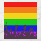 なびくLGBTレインボートランスジェンダーレインボー国旗 ワインラベル (シングルラベル)