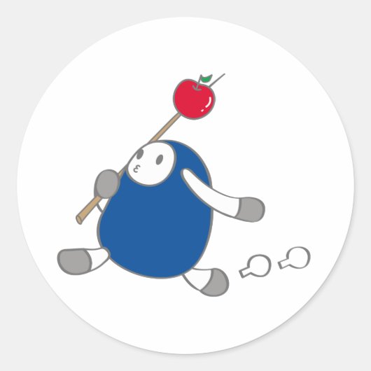 なまけたろうステッカー こん ラウンドシール (正面)