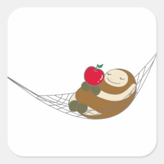 なまけたろうステッカー　たろう スクエアシール